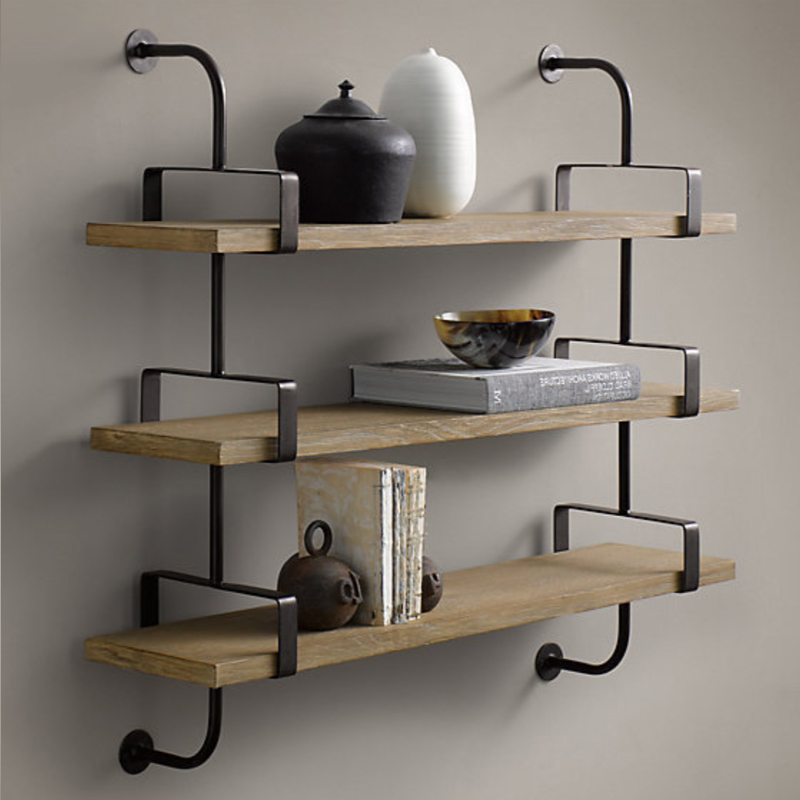 Полка из Дуба RH SHELVING & LEDGES 105 см Графит в Ульяновске | Loft Concept 