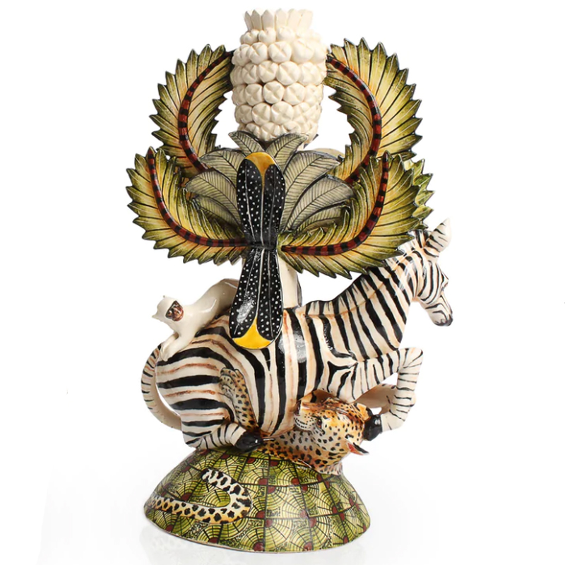 Подсвечник Зебры Zebra and Leopard Candle Holders Зеленый в Ульяновске | Loft Concept 