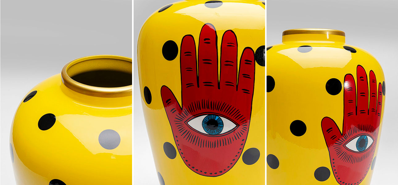 Ваза широкая желтая Fatima Magic - фото