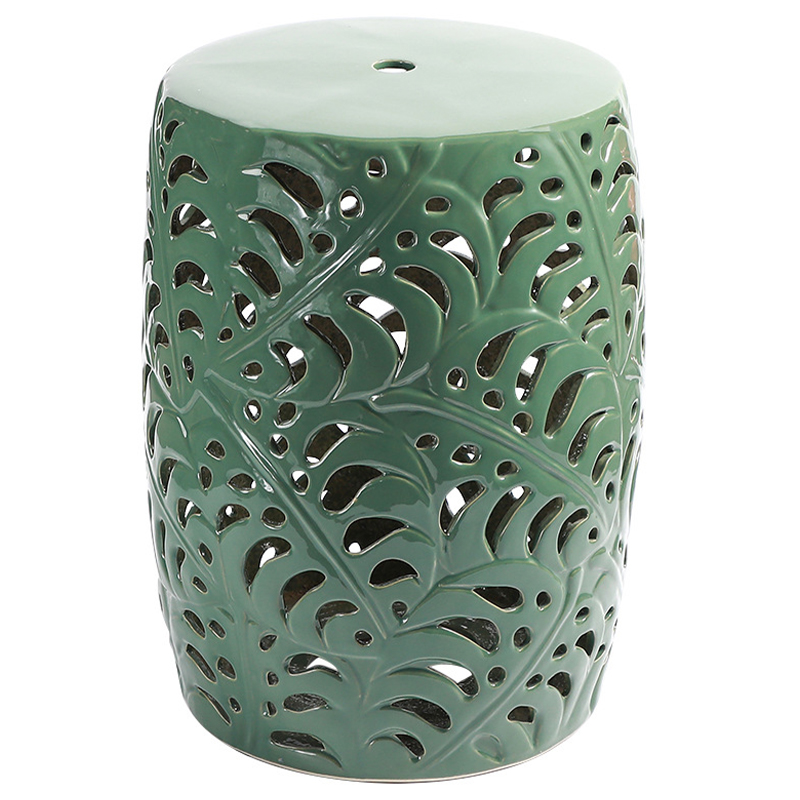 Керамический табурет Green Leaves Ceramic Stool Зеленый шалфей в Ульяновске | Loft Concept 