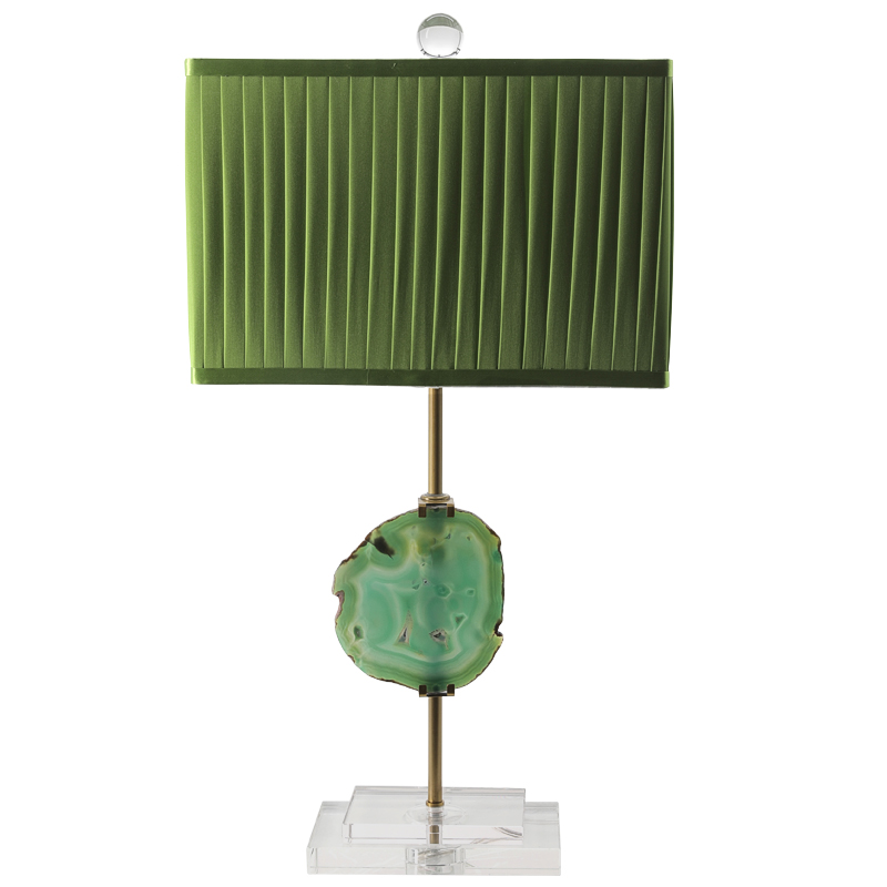 Настольная лампа Green Agate Design Table Lamp Зеленый Латунь Прозрачное Стекло в Ульяновске | Loft Concept 