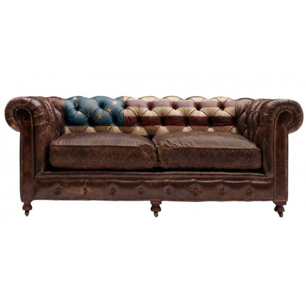 Диван Chesterfield Rebel Sofa Stars & Stripes Andrew Martin Коричневый в Ульяновске | Loft Concept 