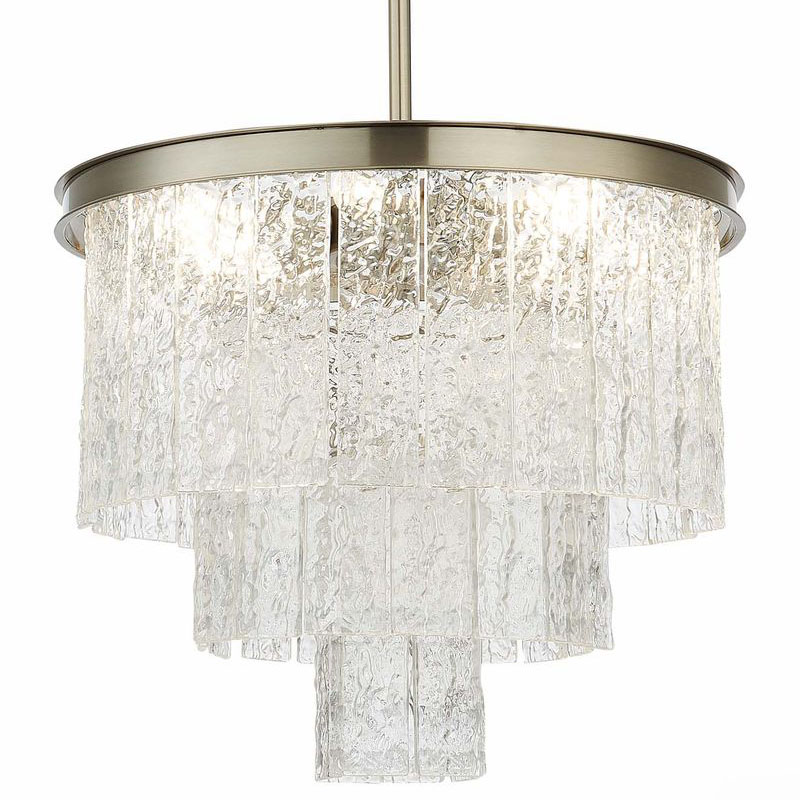 Люстра Renea Textured Glass Chandelier Nickel Никель Прозрачное Стекло в Ульяновске | Loft Concept 