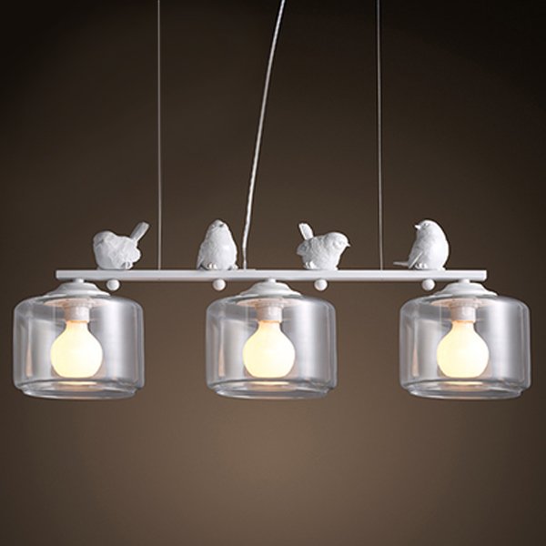 Светильник Provence Bird Pendant Line 3 cylinder Белый в Ульяновске | Loft Concept 