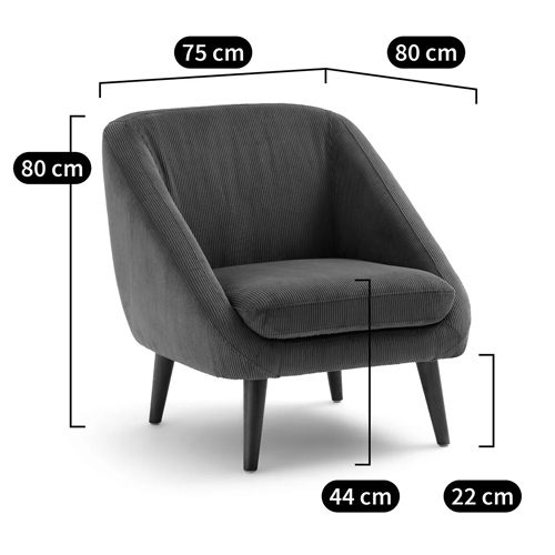 Кресло серое Pauley Grey Armchair в Ульяновске