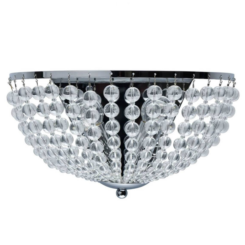 Бра Virginia Clear Beads Wall Lamp chrome Хром Прозрачное Стекло в Ульяновске | Loft Concept 