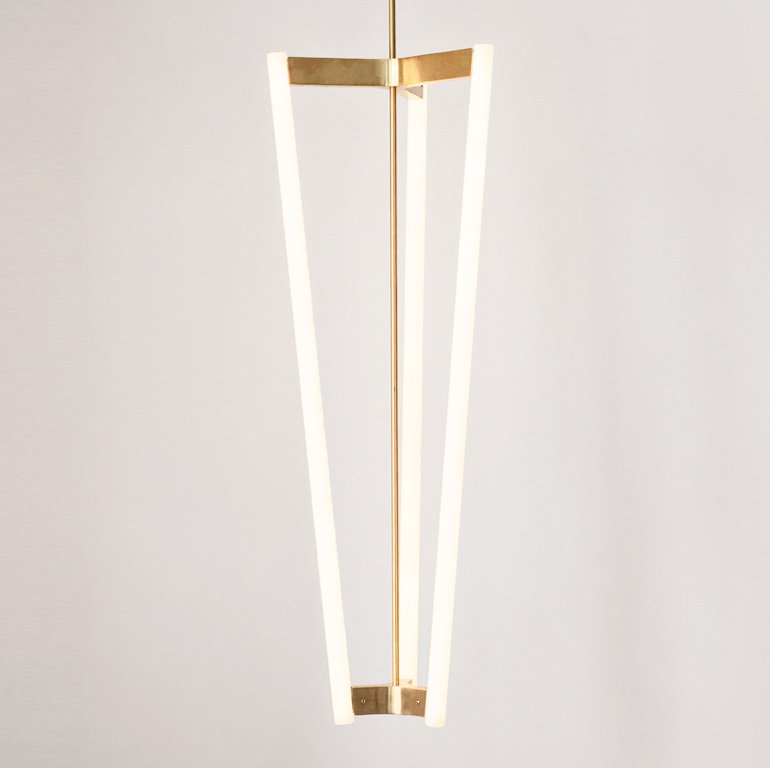 Люстра Michael Anastassiades TUBE CHANDELIER Латунь Белый в Ульяновске | Loft Concept 