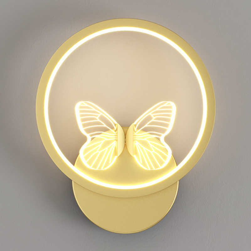 Бра Butterfly Gold Circle Wall Lamp Прозрачный Золотой в Ульяновске | Loft Concept 