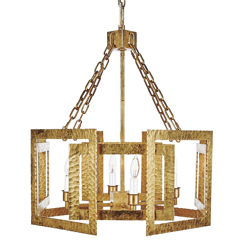 Люстра Textured Cage Pendant Lamp Gold Chandelier Золотой в Ульяновске | Loft Concept 