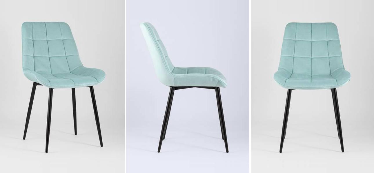 Стул NANCY Chair Светло-Голубой Велюр - фото