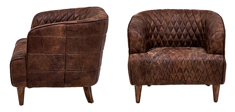 Philadelphia Armchair Кресло из Коричневой Винтажной Кожи Philadelphia Armchair Кресло из Коричневой Винтажной Кожи - Loft-Concept в Ульяновске