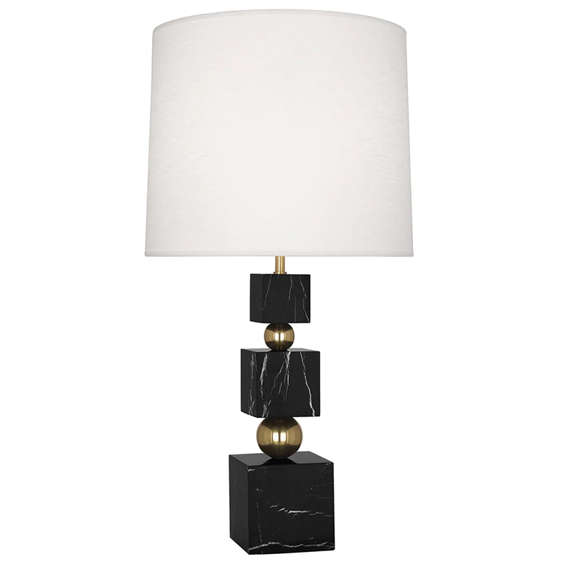 Настольная лампа Totem Table Lamp Black Marble Глянцевое золото Черный Мрамор Nero Белый в Ульяновске | Loft Concept 