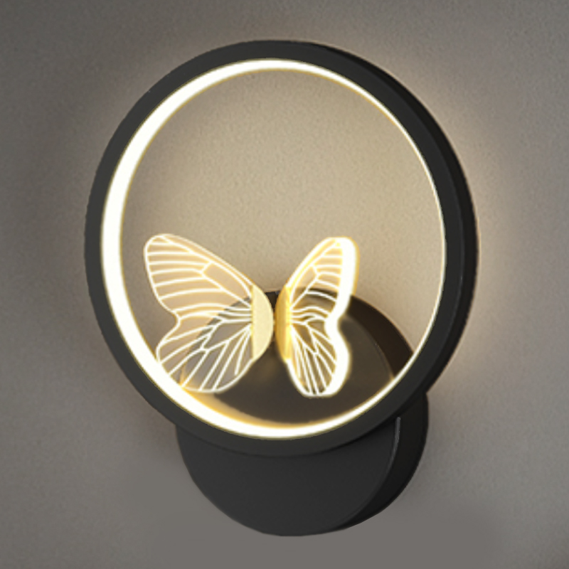 Бра Butterfly Black Circle Wall Lamp Прозрачный Черный в Ульяновске | Loft Concept 