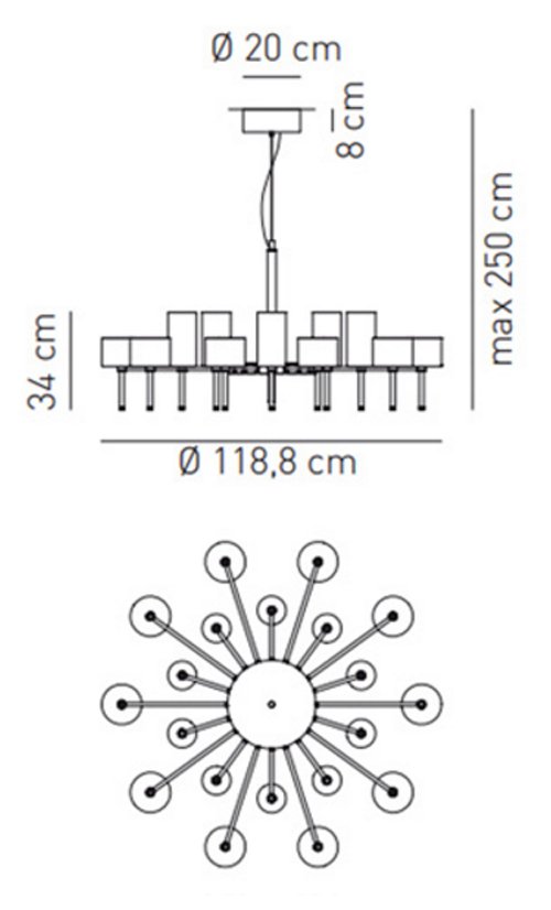 Люстра AXO Light Spillray lamps 20 в Ульяновске