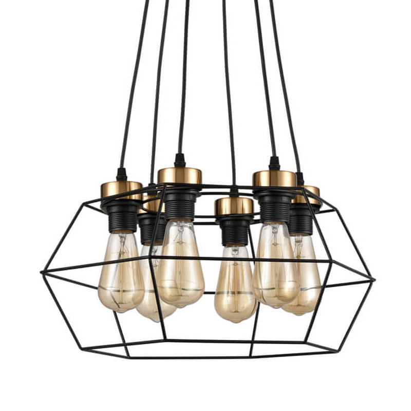 Люстра Loft Wire Cage Black lamp 6 Черный в Ульяновске | Loft Concept 