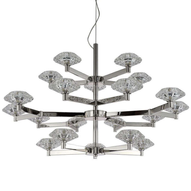 Люстра Yerker Chandelier Nickel 20 Никель Прозрачный в Ульяновске | Loft Concept 