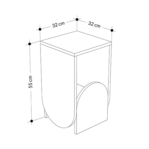 Стол приставной с овальными элементами бело-бежевого цвета NUN SIDE TABLE WHITE LIGHT MOCHA в Ульяновске