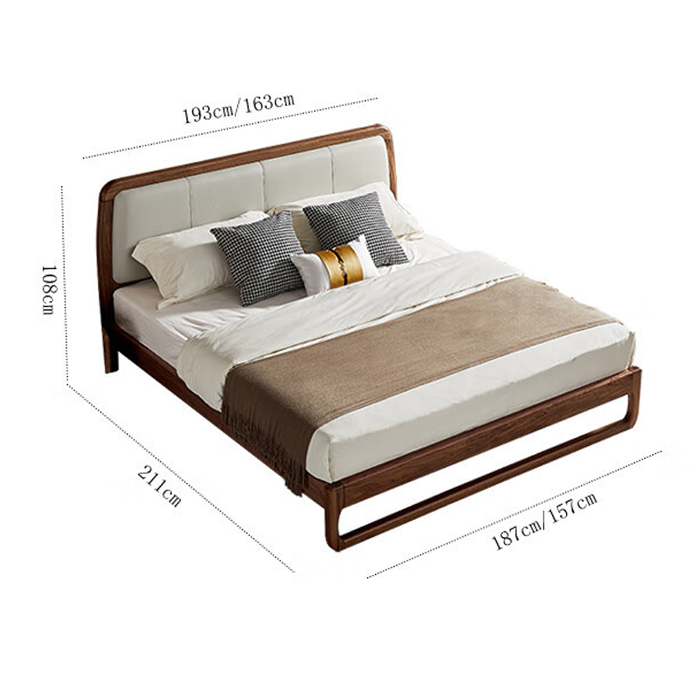 Кровать двуспальная с деревянным каркасом и мягким изголовьем Walnut Bed в Ульяновске