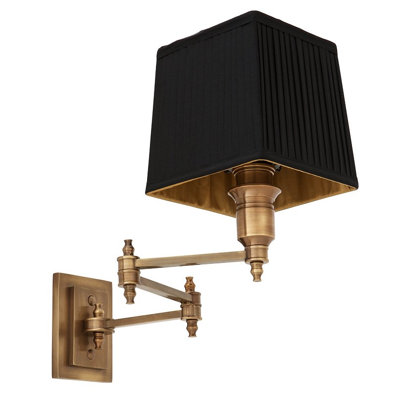 Бра Wall Lamp Lexington Swing Brass+Black Латунь Античная полированная Черный в Ульяновске | Loft Concept 