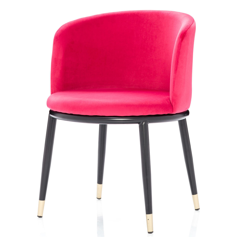 Стул Dining Chair Foucault Crimson Малиновый (Crimson) Черный Золотой в Ульяновске | Loft Concept 