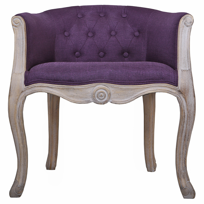 Кресло низкое в стиле прованс Louis French Armchair purple flax Фиолетовый Бежево-серый в Ульяновске | Loft Concept 