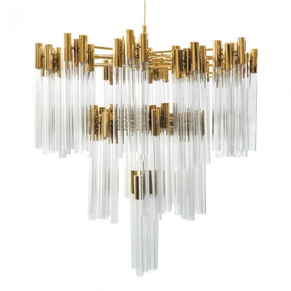 Люстра Contemporary chandelier crystal brass Глянцевое золото Прозрачное Стекло в Ульяновске | Loft Concept 