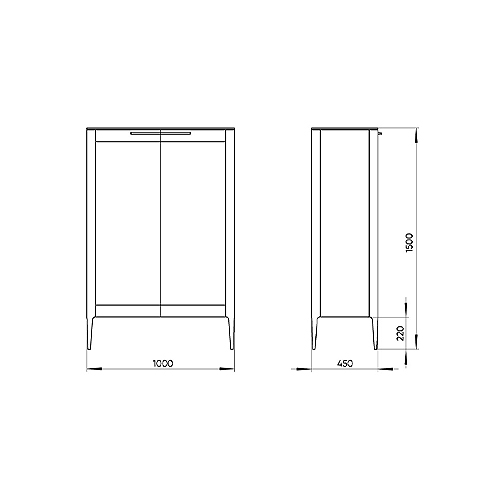 Витрина белая с 2-мя стеклянными дверцами и 3-мя полками Type  в Ульяновске