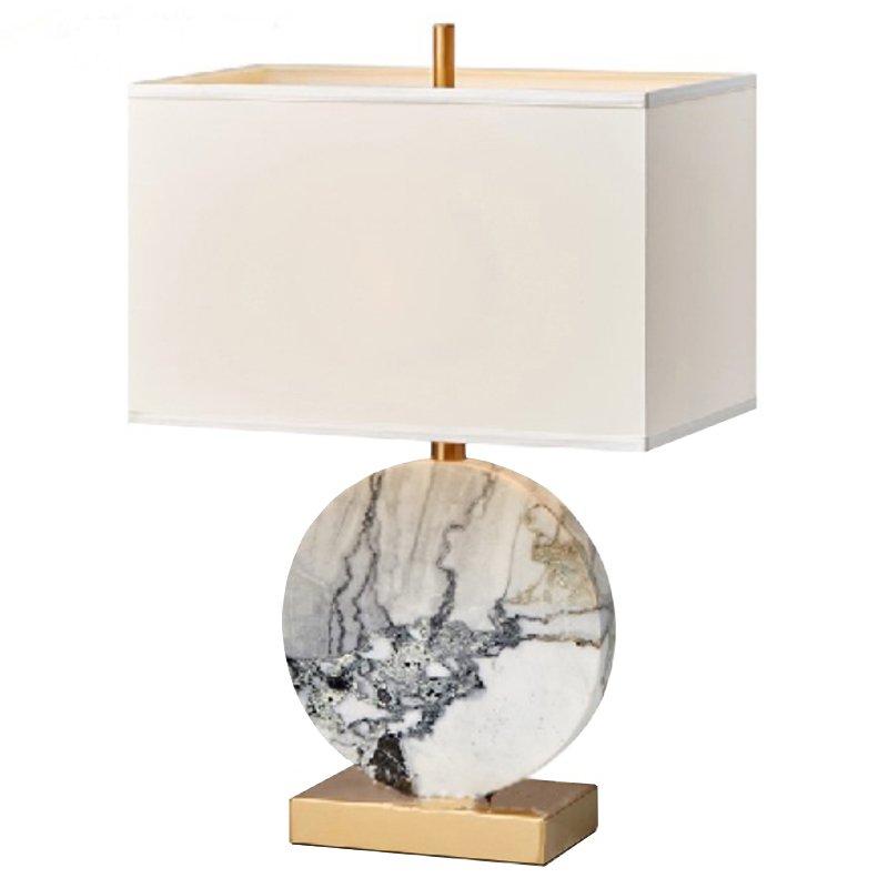 Настольная лампа Lua Grande Table Lamp gray marble Белый Серый Латунь в Ульяновске | Loft Concept 