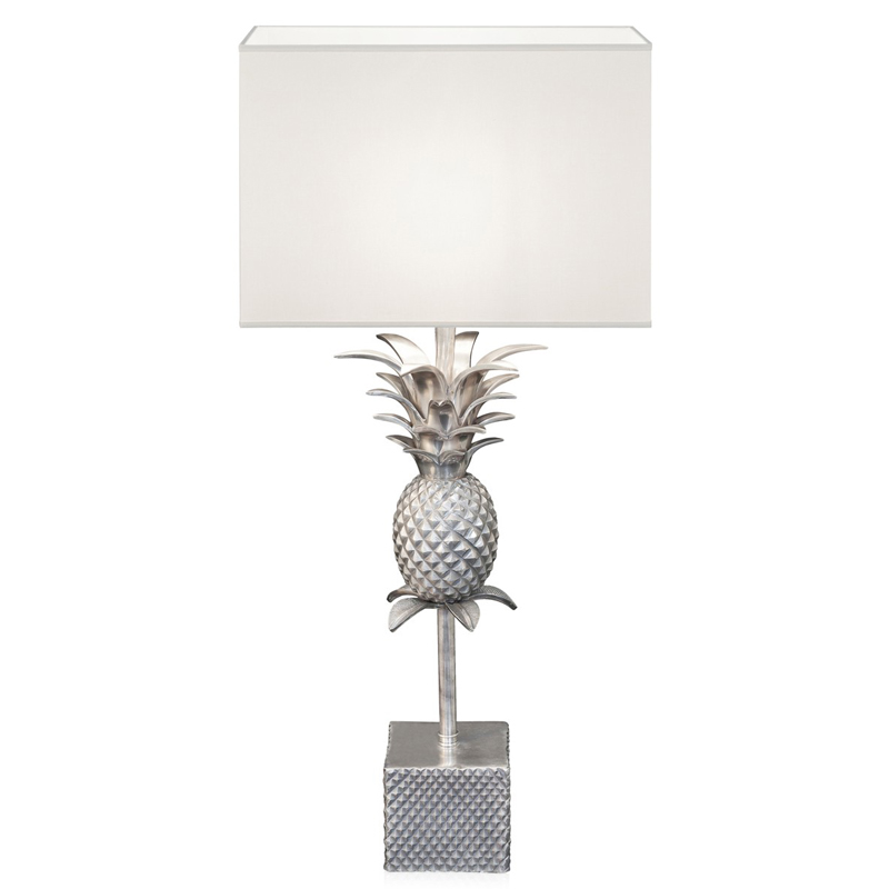 Настольная лампа LAMPTABLE PINEAPPLE STRAIGHT white Белый Серебряный в Ульяновске | Loft Concept 