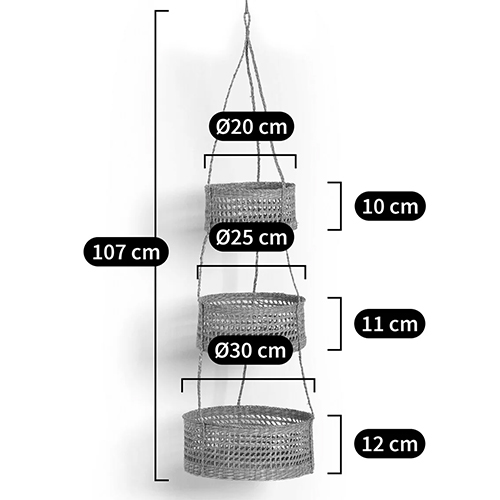 Подвесные плетеные корзины для цветов Musa Wicker Baskets в Ульяновске