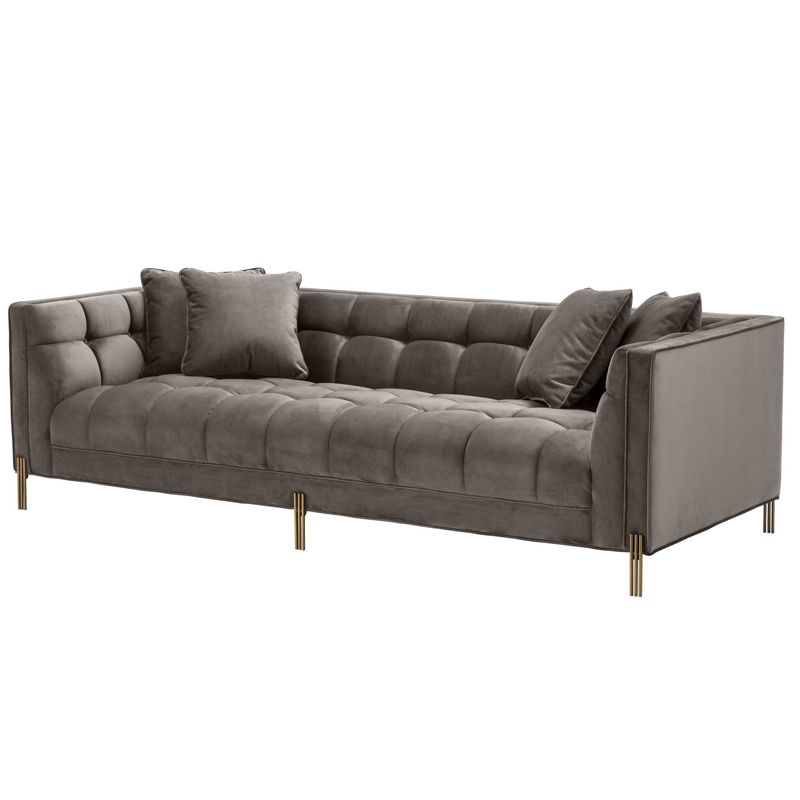 Диван Eichholtz Sofa Sienna grey Серый Матовая латунь в Ульяновске | Loft Concept 