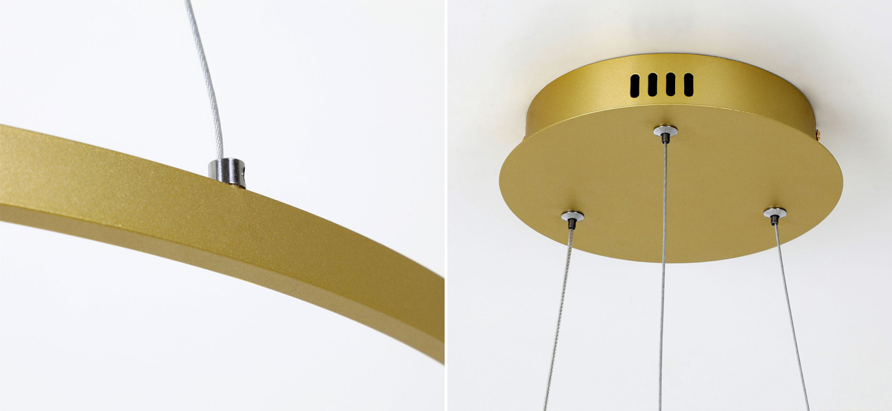 Кольцевая люстра золотого цвета 60 см - фото №1