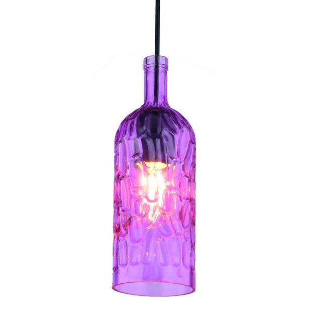 Подвесной светильник Geometry Glass Purpur Bottle Pendant Сиреневый в Ульяновске | Loft Concept 