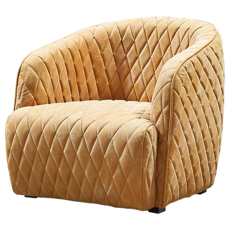 Кресло Rhombuses Upholstery Armchair Milk Caramel Карамель Коричневый в Ульяновске | Loft Concept 