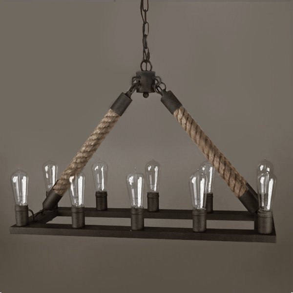 Люстра Square Mini 10 Loft Rope Light Коричневый в Ульяновске | Loft Concept 