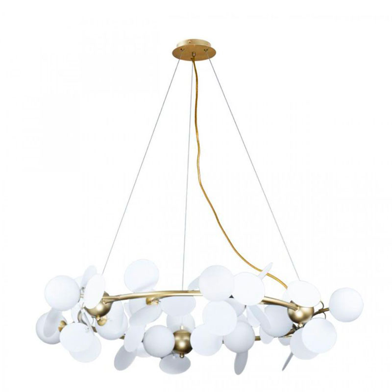 Люстра MATISSE Chandelier circle White диаметр 105 Белый Золотой в Ульяновске | Loft Concept 