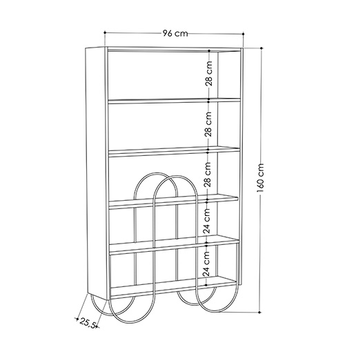 Стеллаж прямой белый с 5-ю открытыми полками NORFOLK BOOKCASE WHITE в Ульяновске