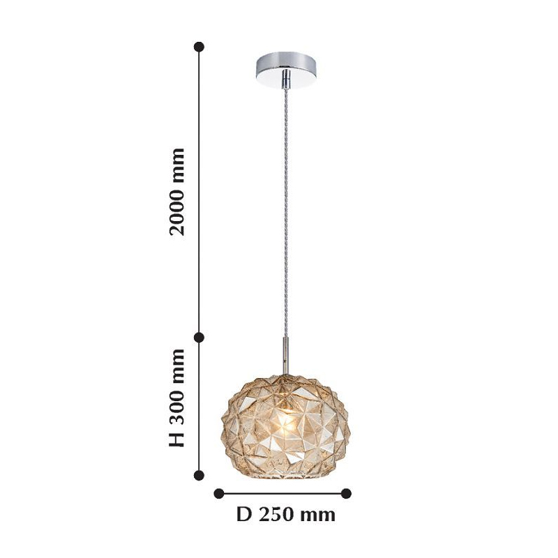 Подвесной светильник коньячного цвета Geometry Glass в Ульяновске
