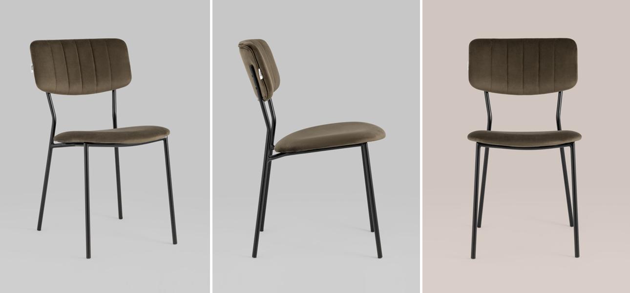 Стул Singer Chair без подлокотника Коричневый Велюр - фото