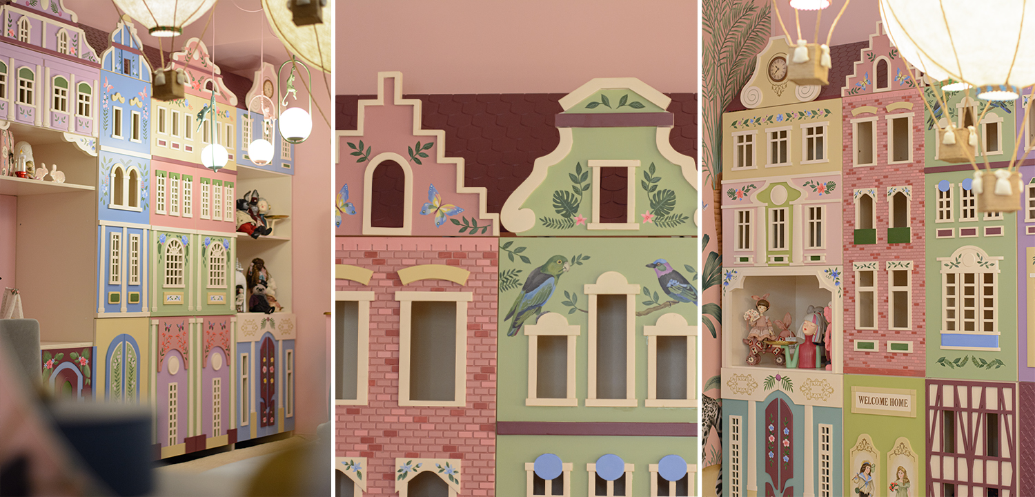 Шкаф Colorful Houses ручная роспись - фото №1