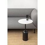 Кофейный столик с белой мраморной столешницей на черном основании Tall Coffee Black and White Table варинант исполнения - 2 | Loft Concept в Ульяновске