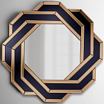 Зеркало восьмиугольное в черно-золотистой раме Pairing варинант исполнения - 1 | Loft Concept в Ульяновске