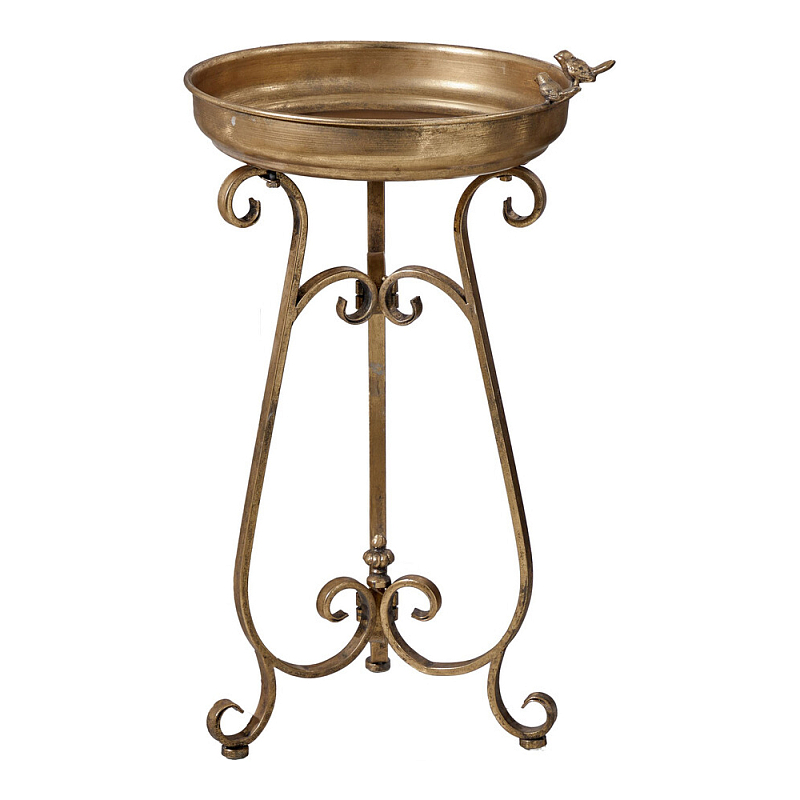 Столик приставной на фигурном подножии Magnificent Century Золотой в Ульяновске | Loft Concept 