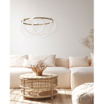 Люстра подвесная круглая золотого цвета с белыми изогнутыми световыми линиями Luke Lampco Tracer Lamp варинант исполнения - 13 | Loft Concept в Ульяновске