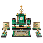 Настольный письменный набор из малахита и долерита с декором в виде герба России Leader Organizer варинант исполнения - 1 | Loft Concept в Ульяновске