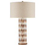 Настольная лампа с узором вдоль колоннообразного основания Brick Surface варинант исполнения - 3 | Loft Concept в Ульяновске