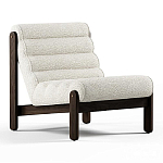 Кресло с деревянным каркасом и обивкой из белой ткани букле Medieval Furniture варинант исполнения - 2 | Loft Concept в Ульяновске