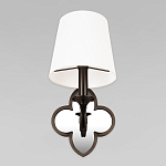 Бра с белым текстильным абажуром и декоративным основанием в виде четырехлистника с зеркальной вставкой Vitorino варинант исполнения - 3 | Loft Concept в Ульяновске