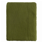 Плед из хлопка жемчужной вязки оливкового цвета Waffle Comfort варинант исполнения - 4 | Loft Concept в Ульяновске