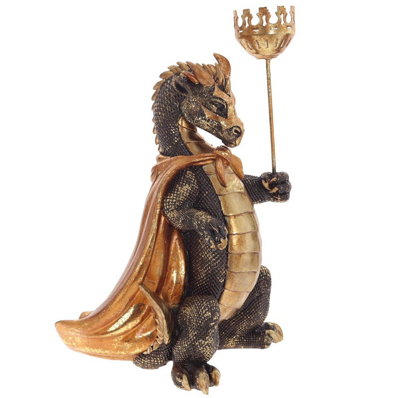Подсвечник в виде дракона Dragon candlestick Gold Золотой Черный Подсвечник в виде дракона Dragon candlestick Gold Золотой Черный в Ульяновске | Loft Concept